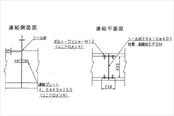 ガードレール用基礎ブロック布設図・寸法